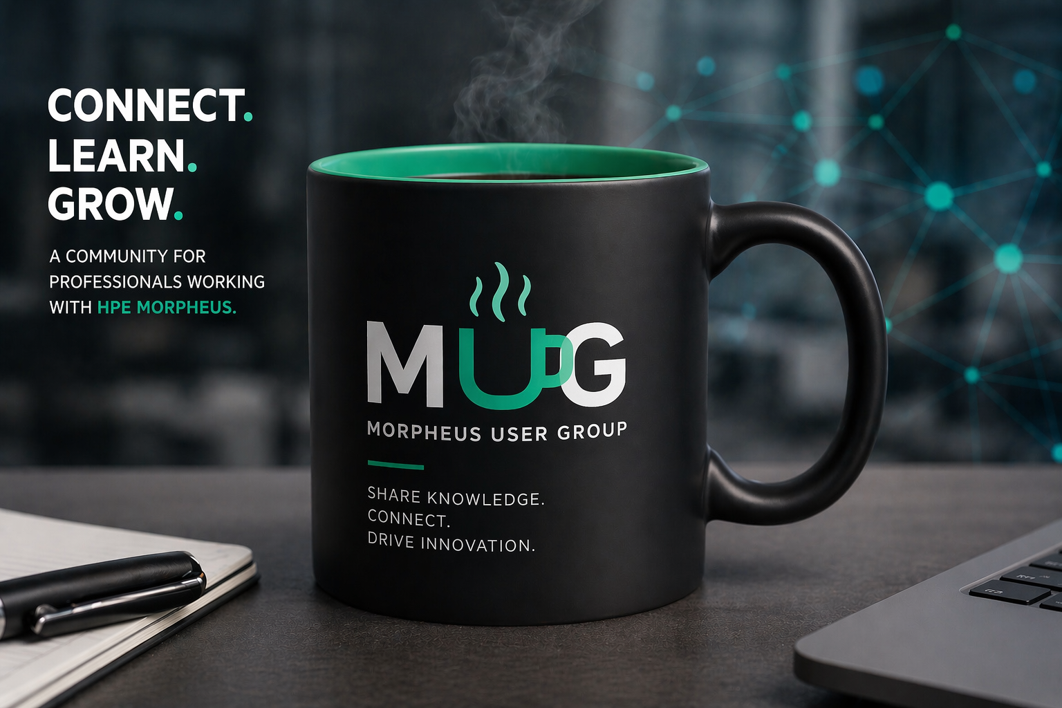 Professional branded mug image for the Morpheus User Group